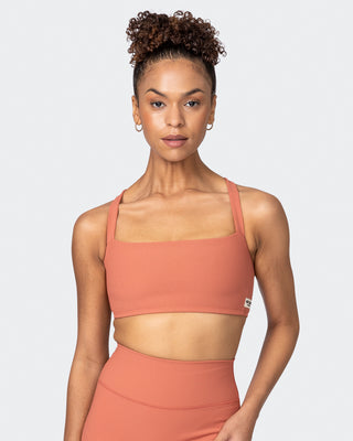 Twist Rib Bra - Burnt Sienna-Sports Bras-XS-042303BNTSNA-XS-MNAPPRL23305-1-Muscle Nation