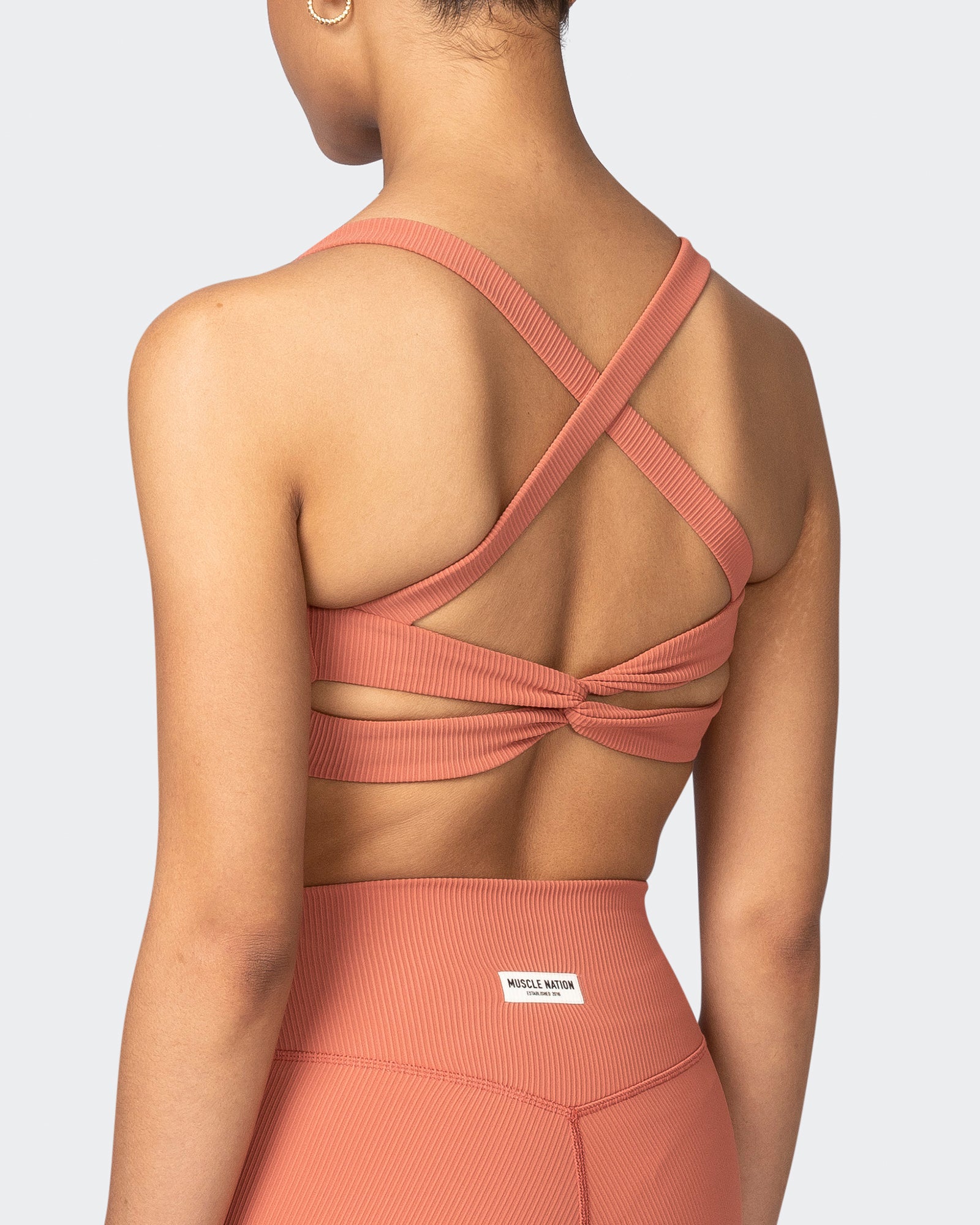 Twist Rib Bra - Burnt Sienna