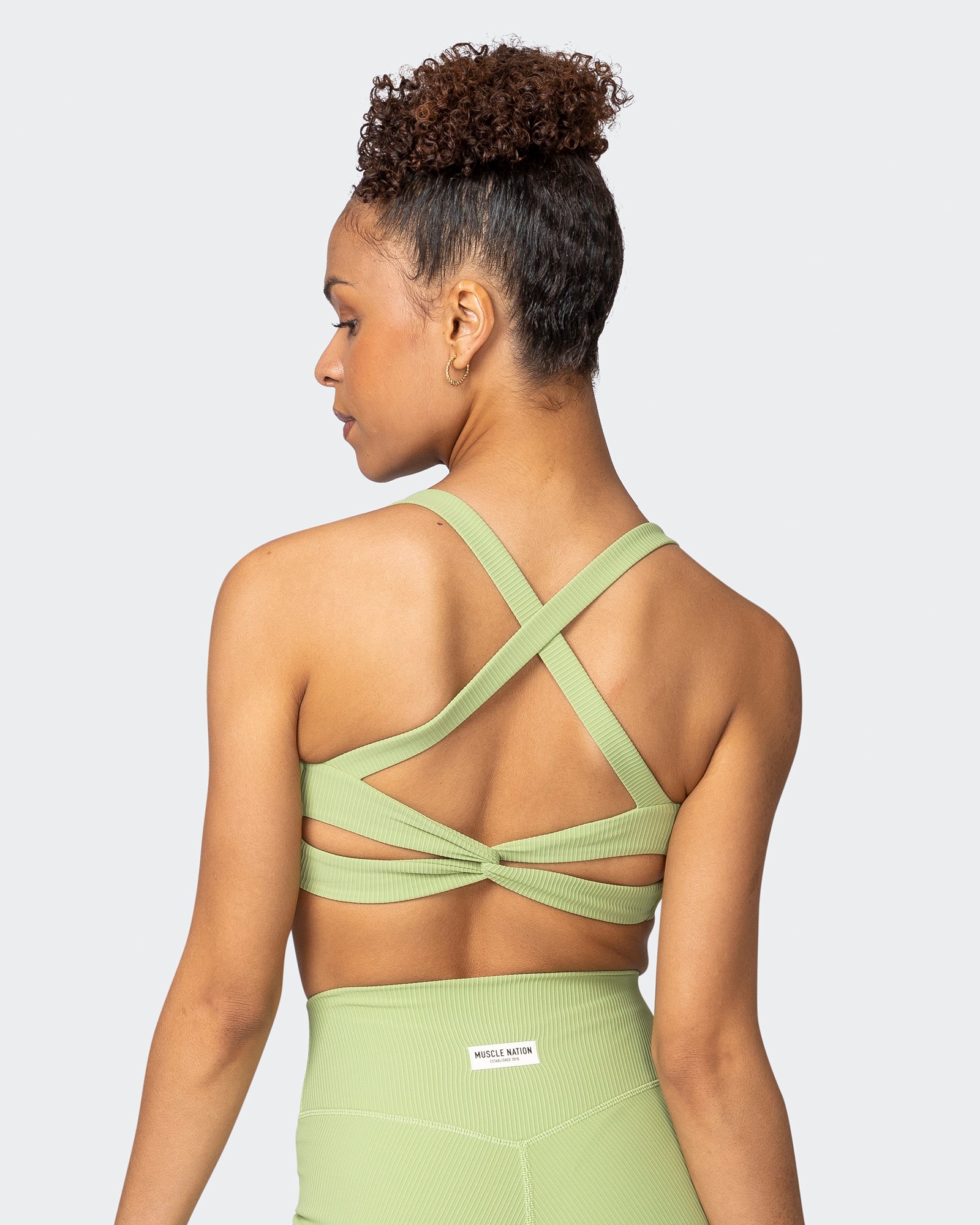 Twist Rib Bra - Matcha