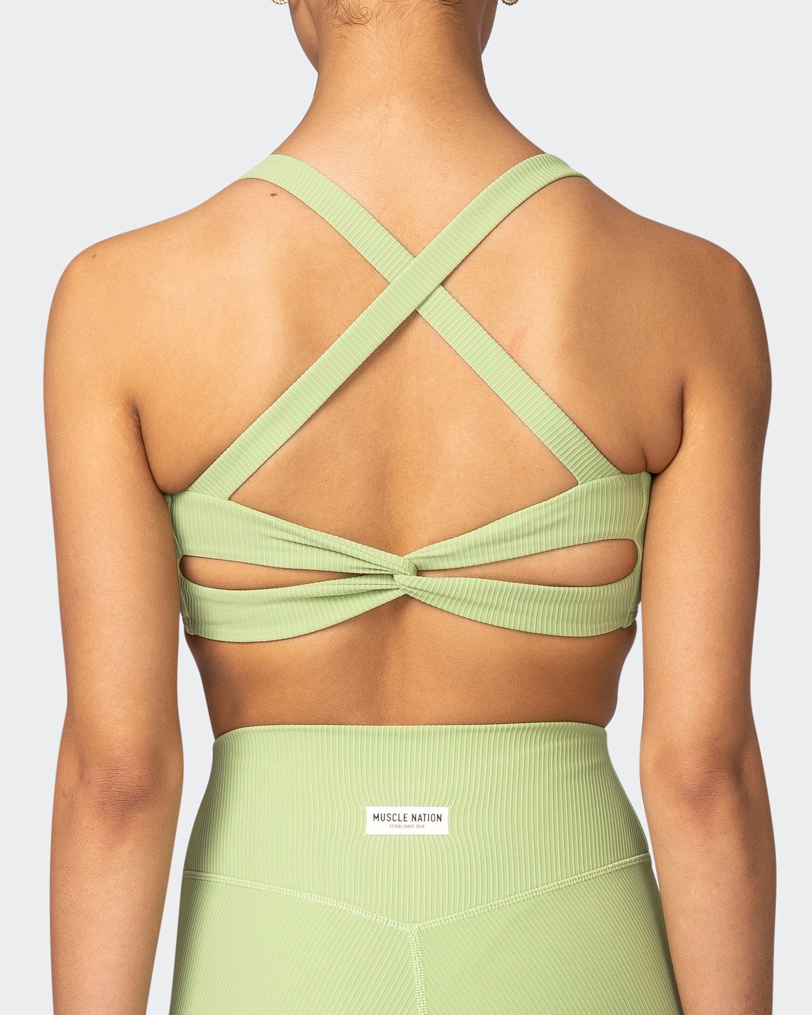 Twist Rib Bra - Matcha