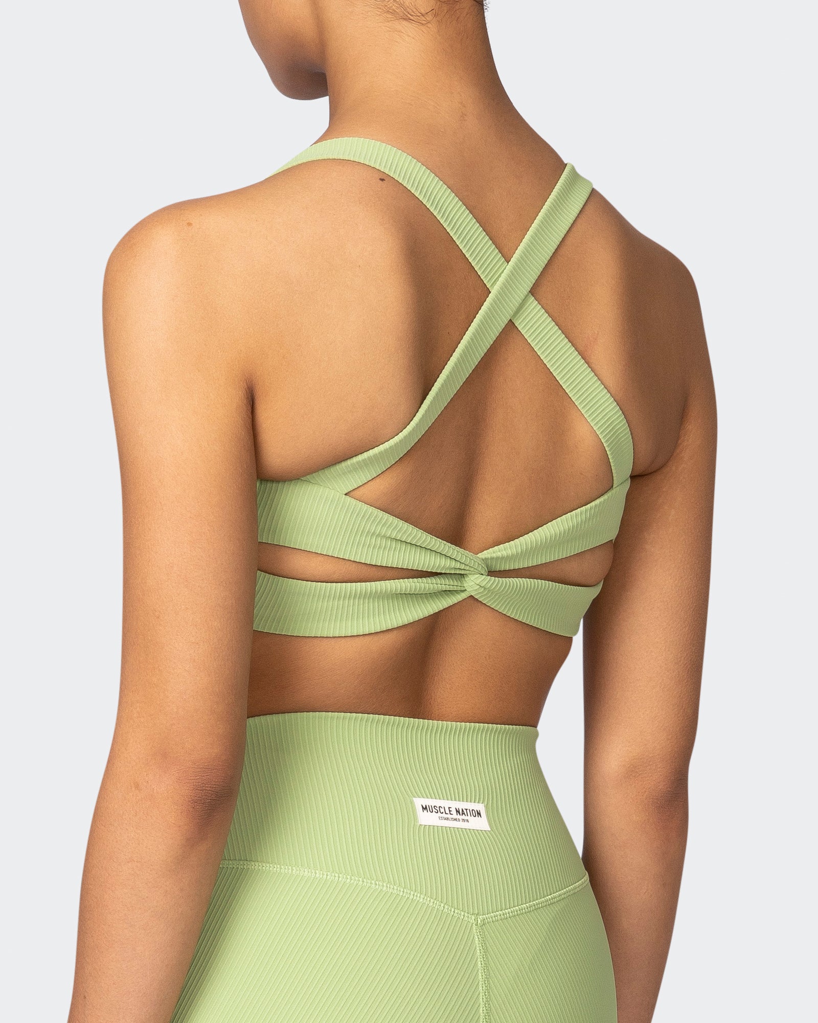 Twist Rib Bra - Matcha