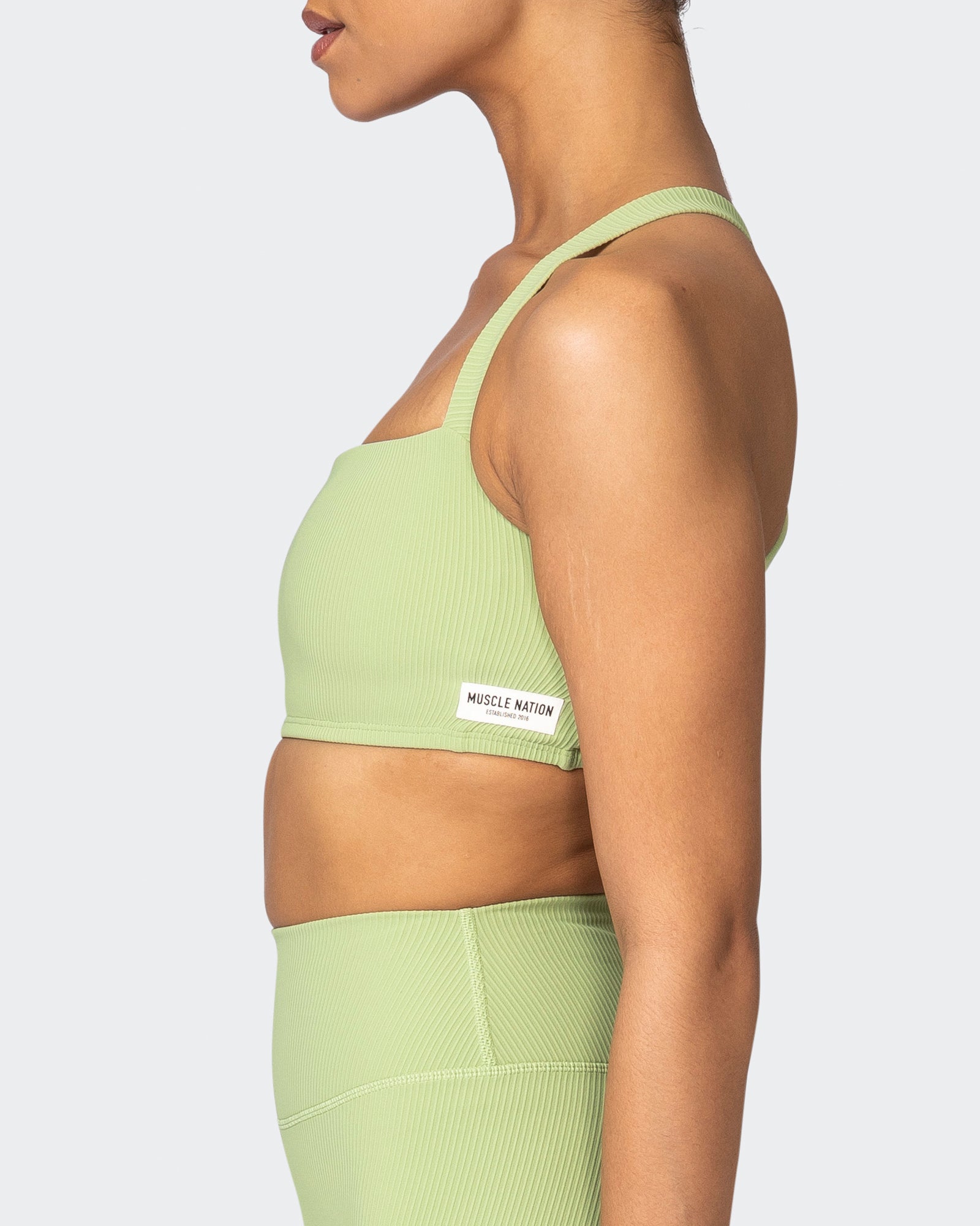 Twist Rib Bra - Matcha