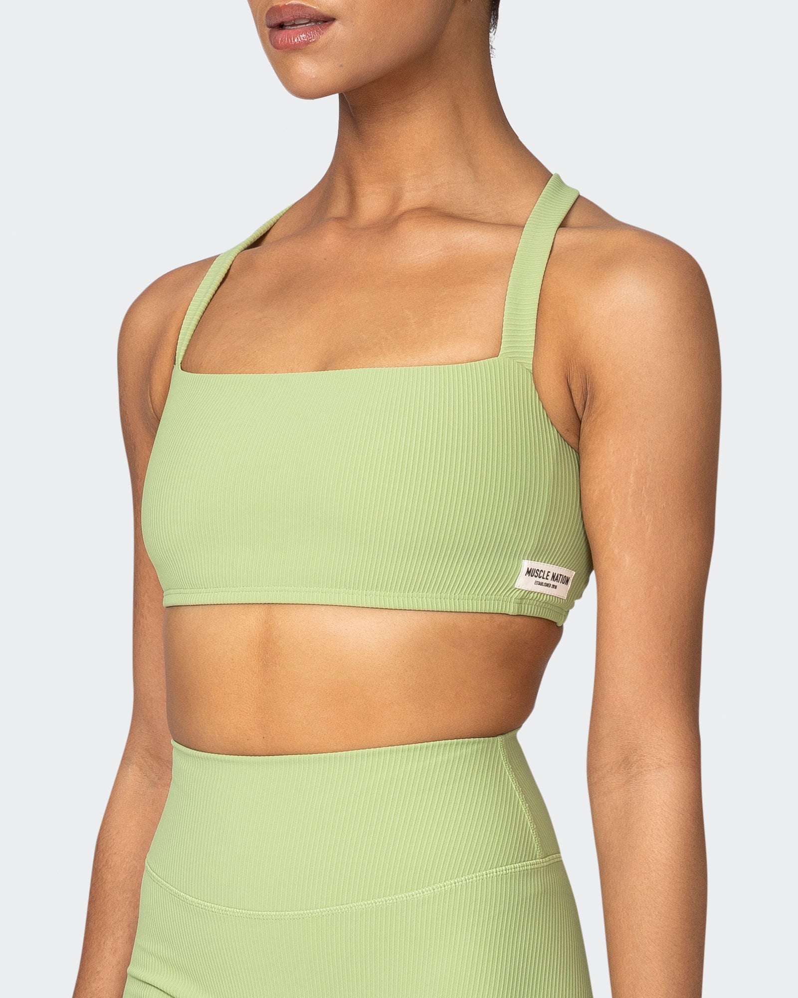 Twist Rib Bra - Matcha