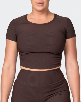 Rival Cropped Rib Top - Cocoa-Tops-XXS-042301COCOA-XXS-MNAPPRL23180-2-Muscle Nation