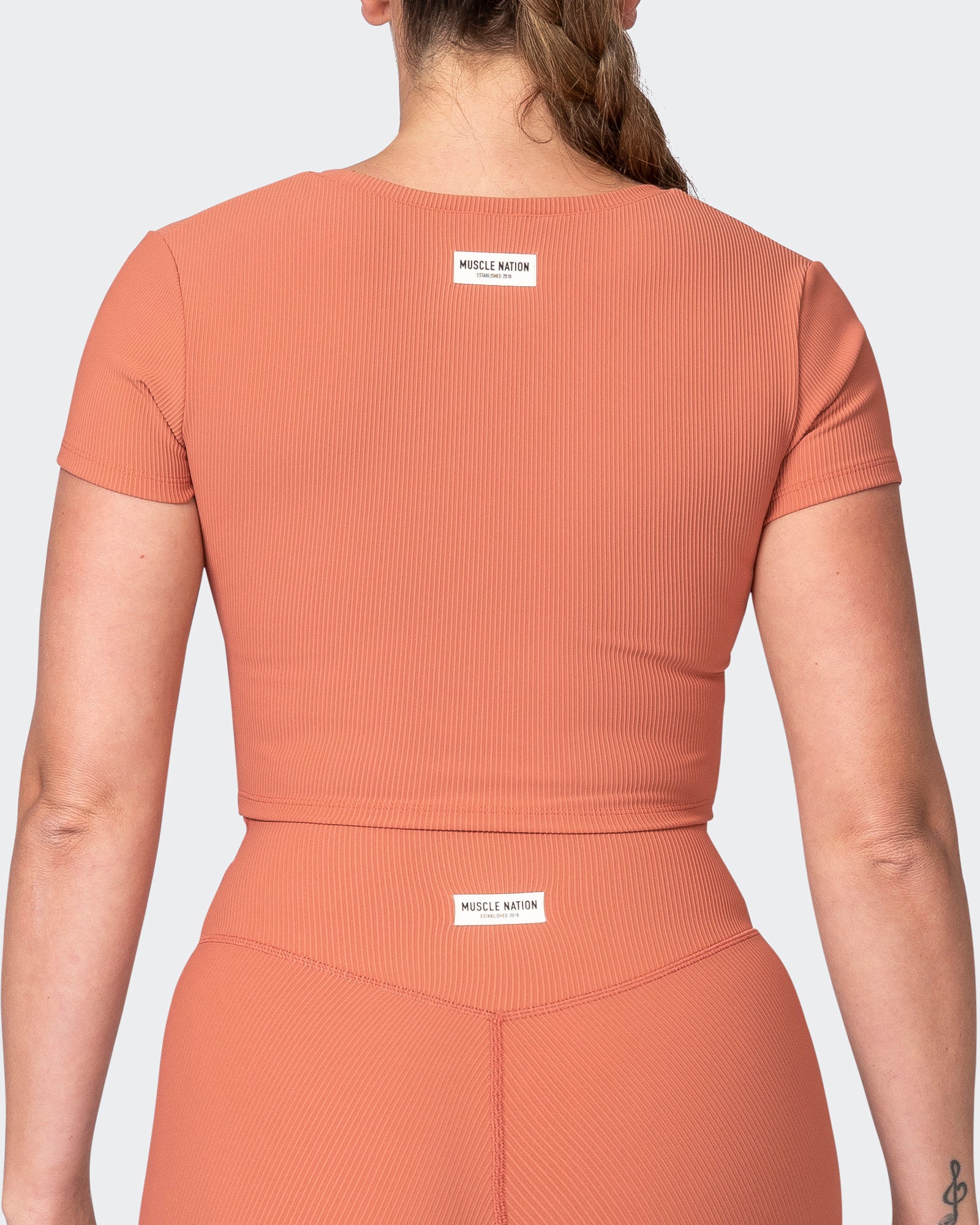 Rival Cropped Rib Top - Burnt Sienna