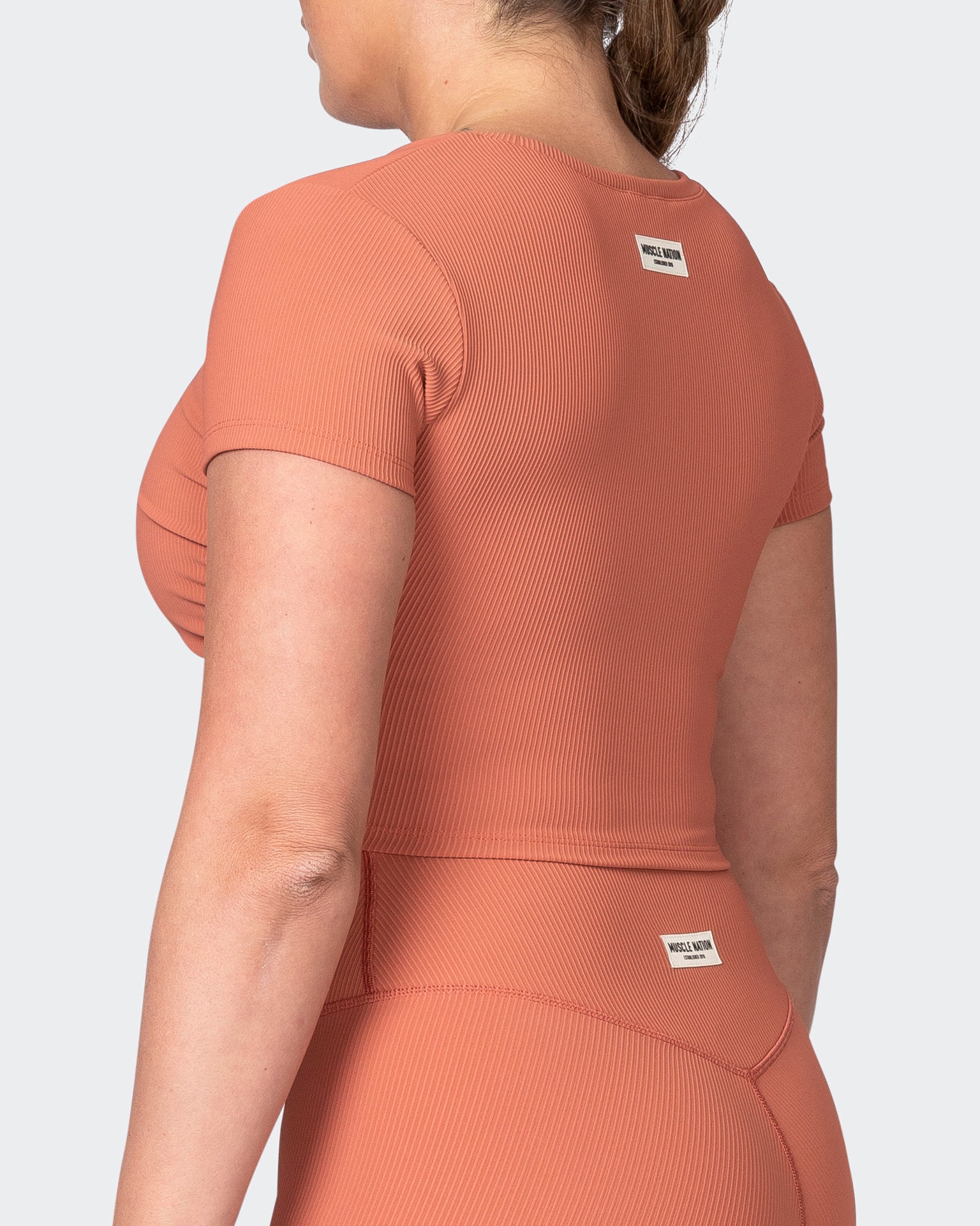 Rival Cropped Rib Top - Burnt Sienna-Tops-XXS-042301BNTSNA-XXS-MNAPPRL23207-5-Muscle Nation