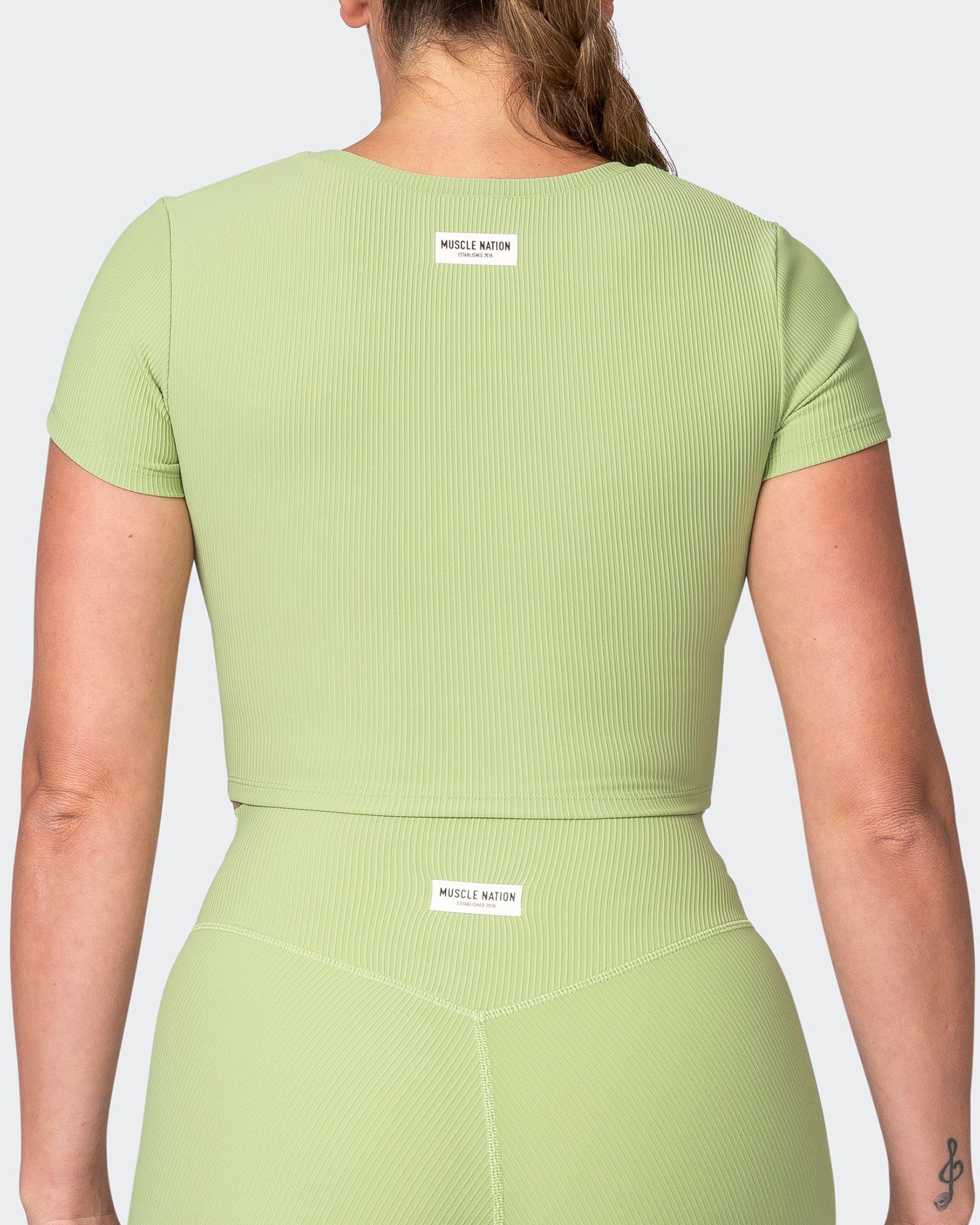 Rival Cropped Rib Top - Matcha