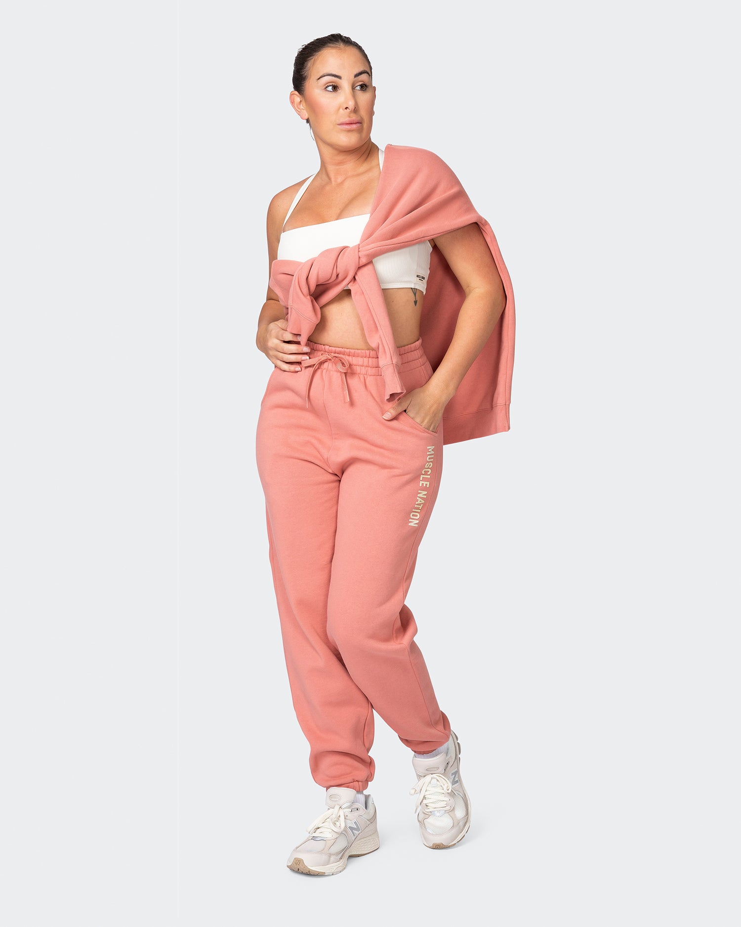 Alpha Slouchy Trackies - Powdered Pink