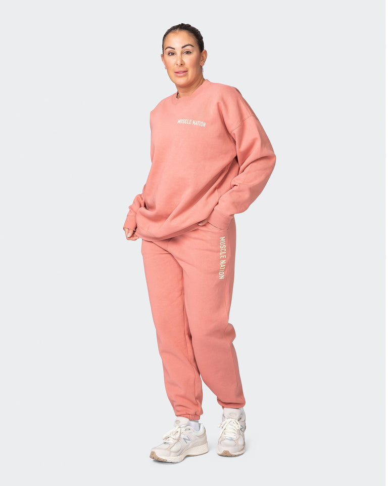 Alpha Slouchy Trackies - Powdered Pink