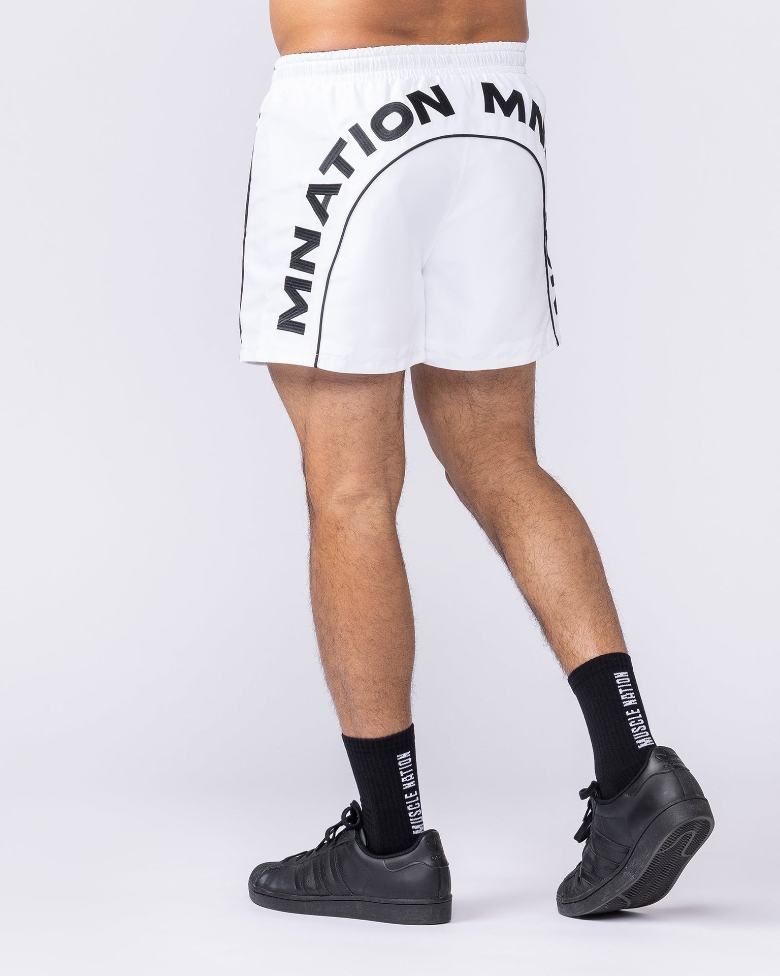 Overdrive 4" Shorts - White-Shorts-S-112557WHT-S-MNAPPRL47650-4-Muscle Nation