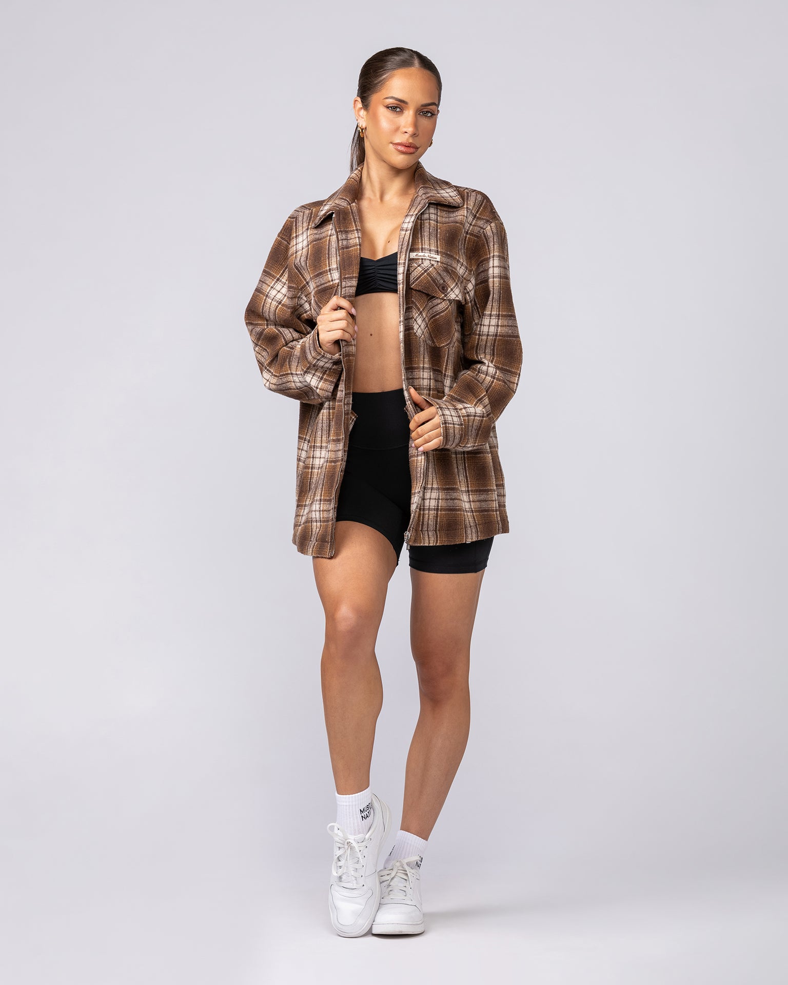 Oversized Shacket - Plaid-Jackets-XS-032518PLD-XS-MNAPPRL44597-11-Muscle Nation