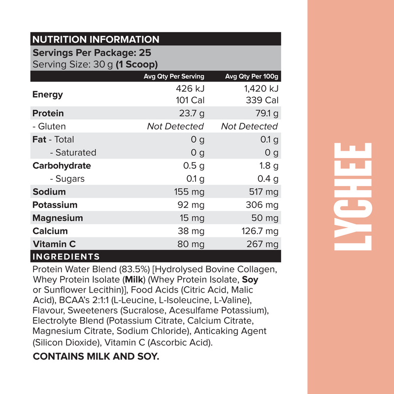 PROTEIN WATER - Lychee - 25 serves-Protein Waters-MNSUPPS0369-9359054002104-3-Muscle Nation