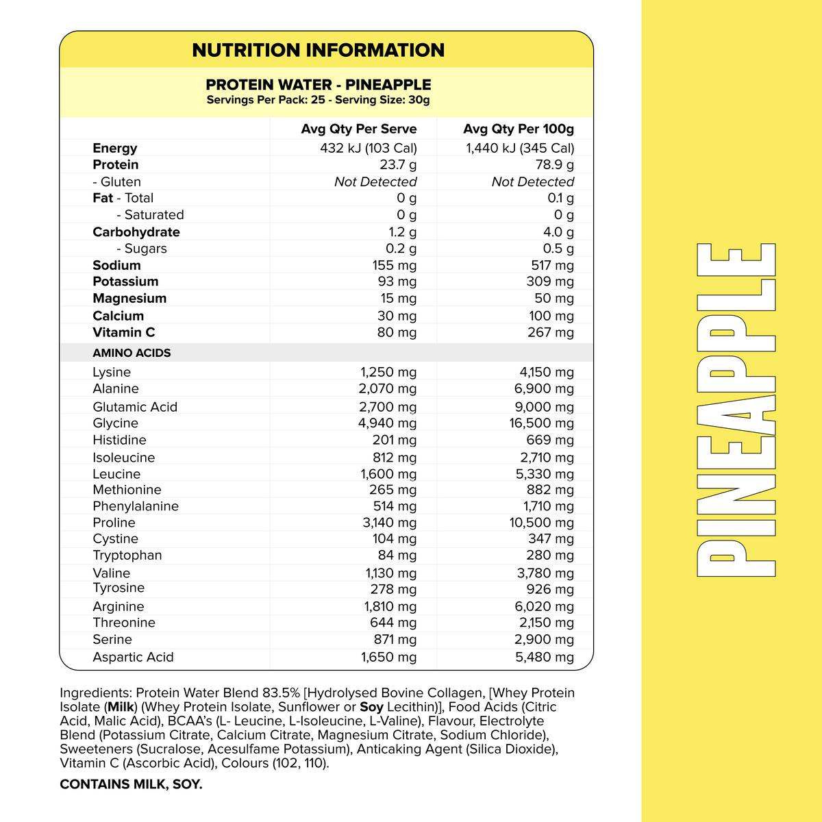 PROTEIN WATER Pineapple - Muscle Nation protein water, view 3