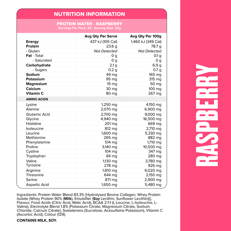 PROTEIN WATER Raspberry - Muscle Nation protein water, view 3