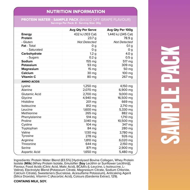 PROTEIN WATER - Sample Pack - 8 Flavours-Protein Waters-MNSUPPS0344-9359054001473-2-Muscle Nation