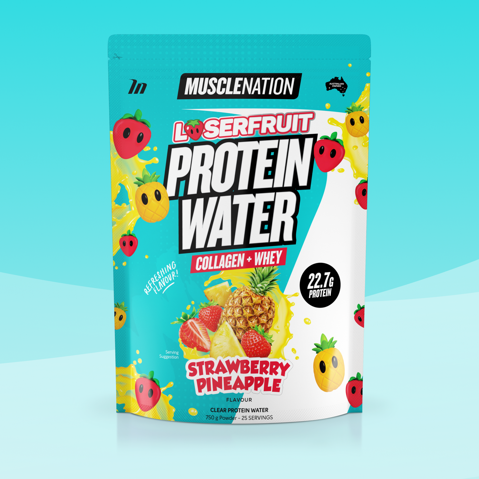 LOSERFRUIT PROTEIN WATER - Strawberry Pineapple - 25 serves-Protein Waters-MNSUPPS0375-9359054002388-1-Muscle Nation