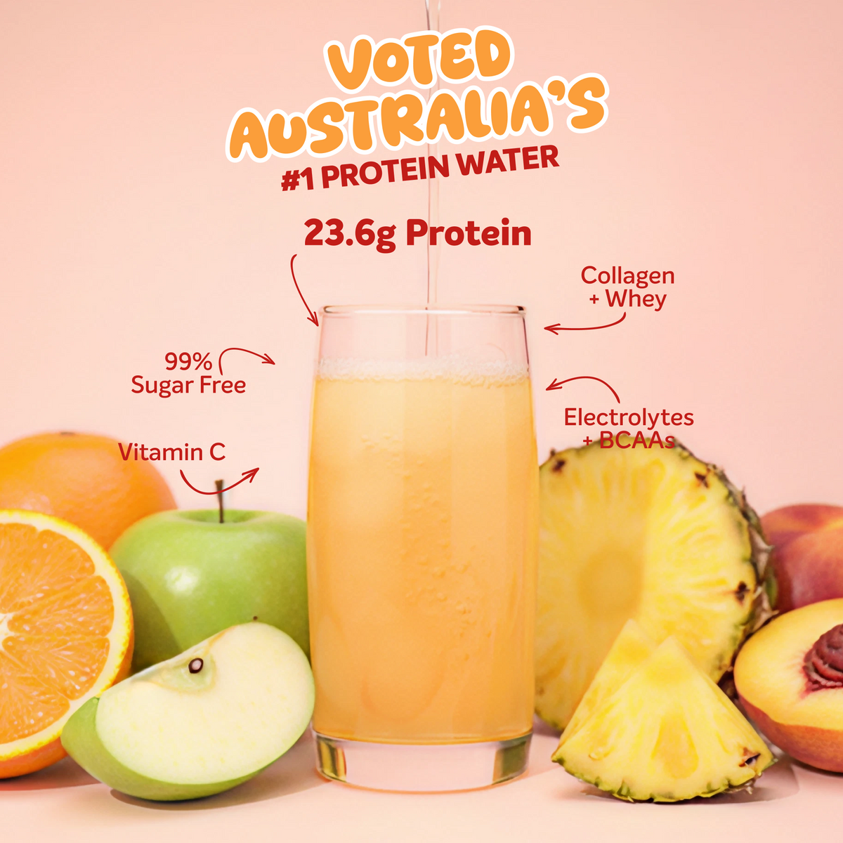 PROTEIN WATER Tropical Crush - Muscle Nation protein water, view 2