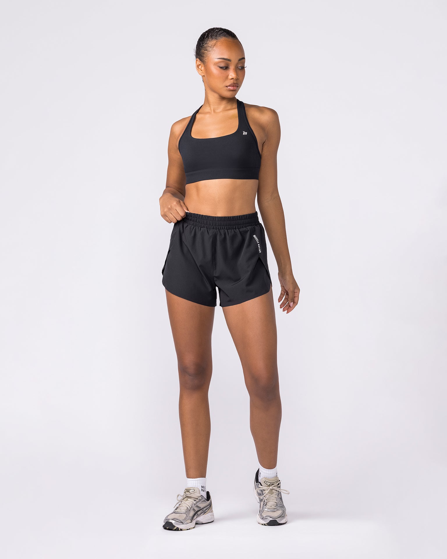 Pace High-Waisted Run Shorts - Black-Shorts-XXS-032649BLK-XXS-MNAPPRL49323-8-Muscle Nation