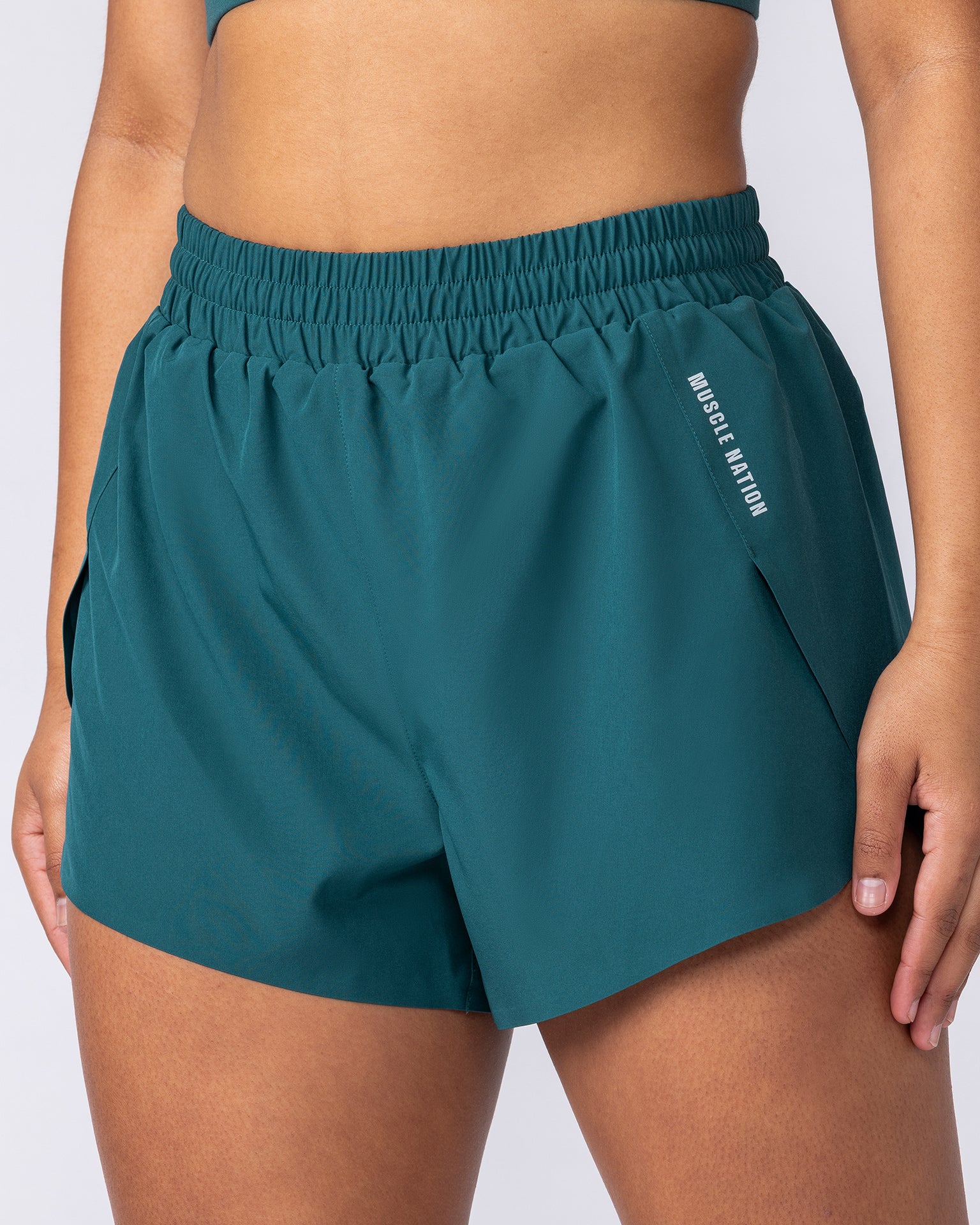 Pace 3" High-Waisted Run Shorts - Hunter Green