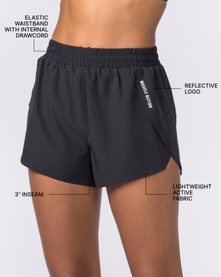Pace High-Waisted Run Shorts - Black