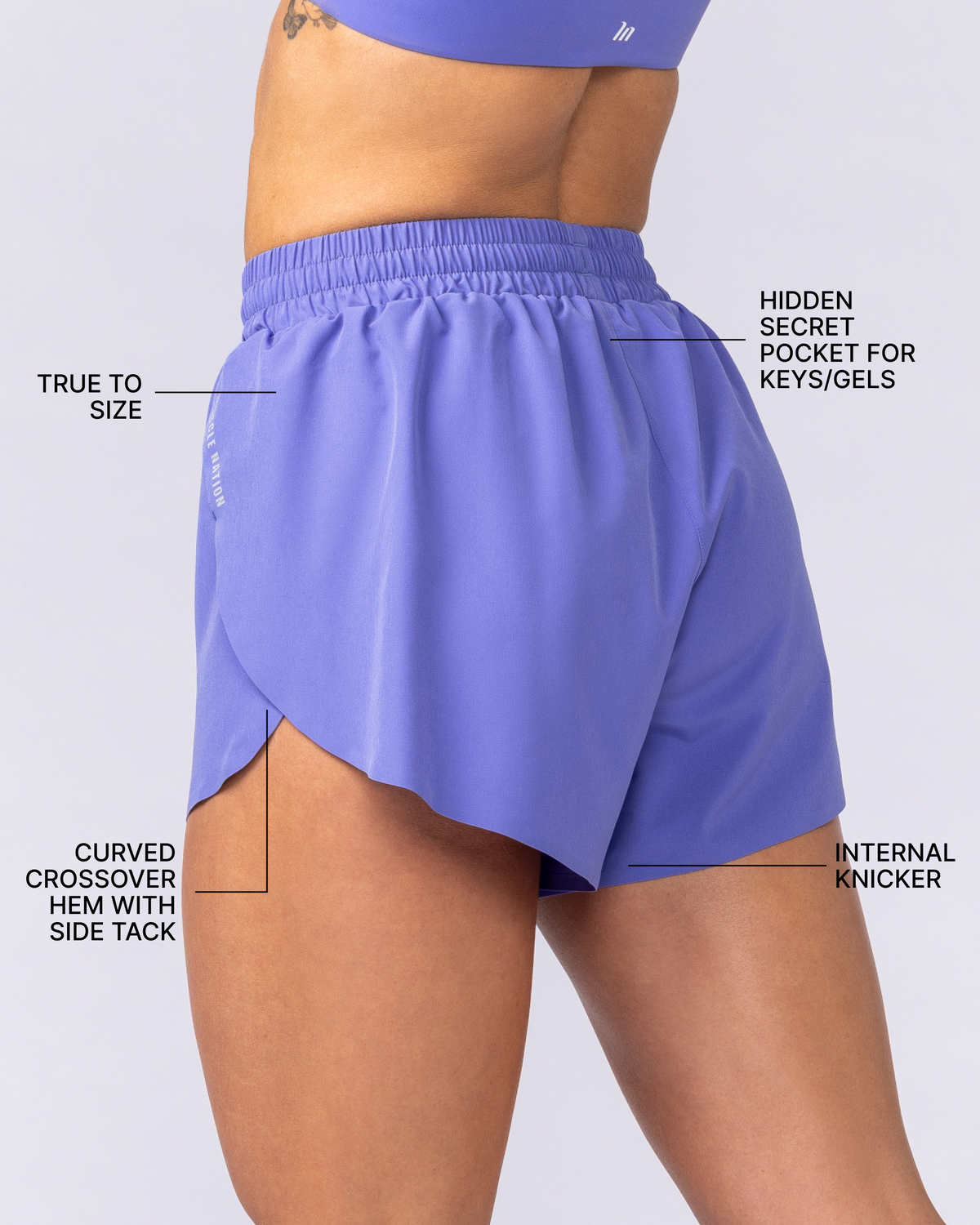 Pace 3" High-Waisted Run Shorts - Blueberry