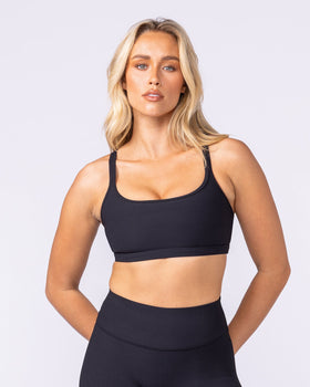Pace It Rib Bra - Black-Sports Bras-XXS-112501BLK-XXS-MNAPPRL46353-1-Muscle Nation