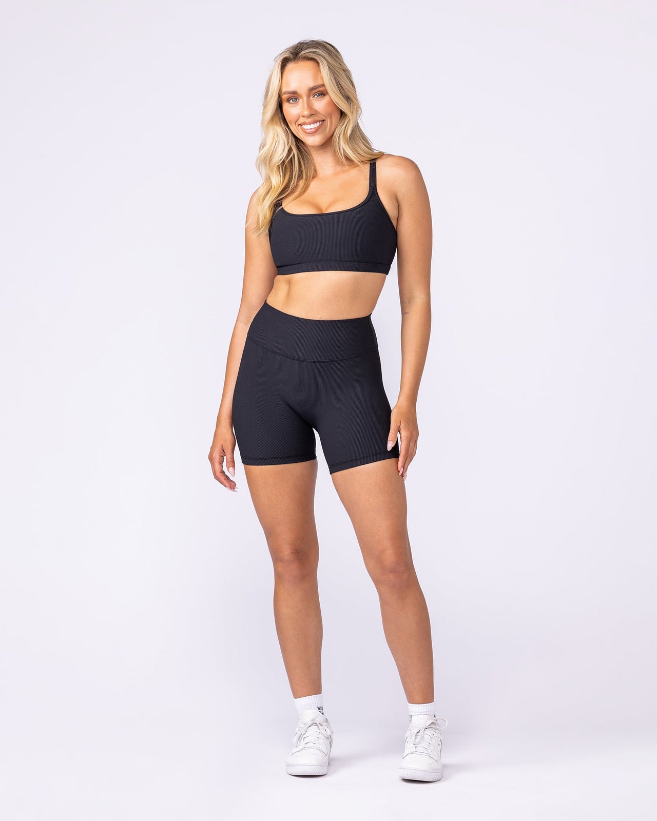 Pace It Rib Bra - Black-Sports Bras-XXS-112501BLK-XXS-MNAPPRL46353-5-Muscle Nation
