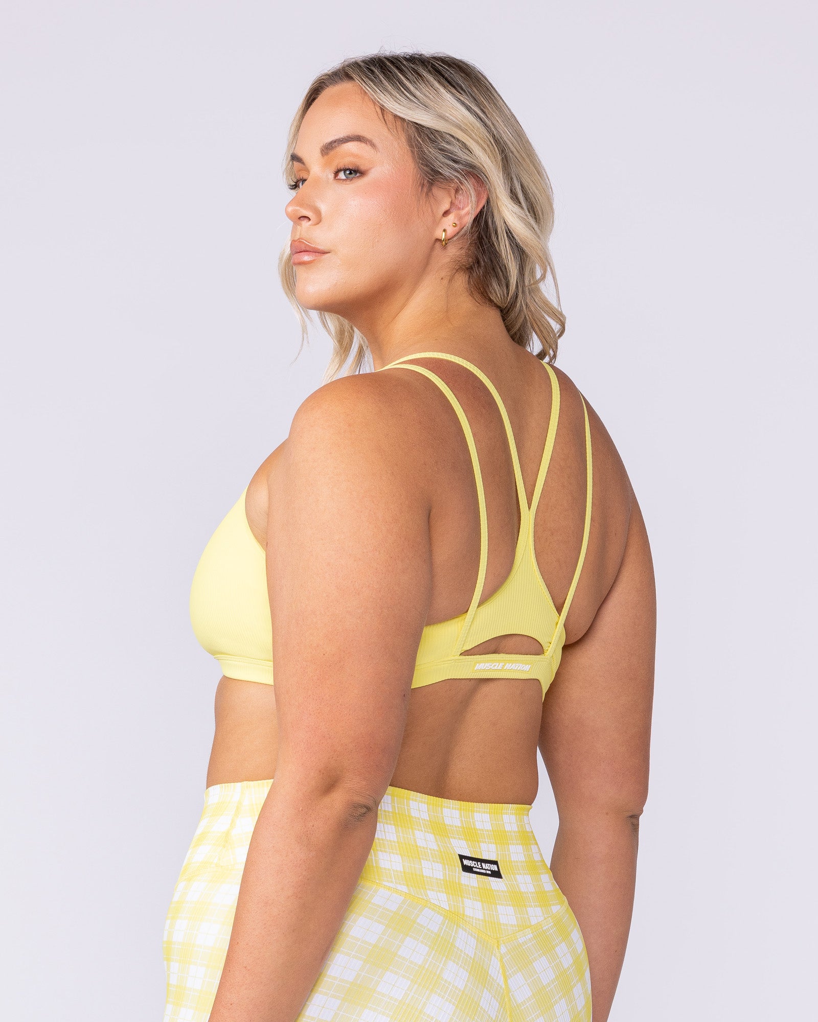 Pace It Rib Bra - Sunshine-Sports Bras-XXS-112501SHN-XXS-MNAPPRL46371-2-Muscle Nation
