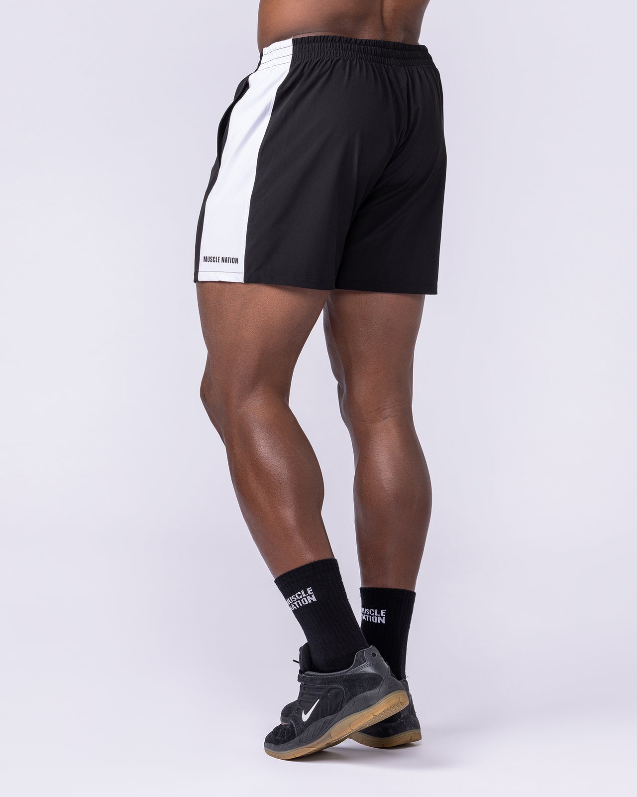 Panelled Function 4" Shorts Black - Muscle Nation men's gym shorts, view 2