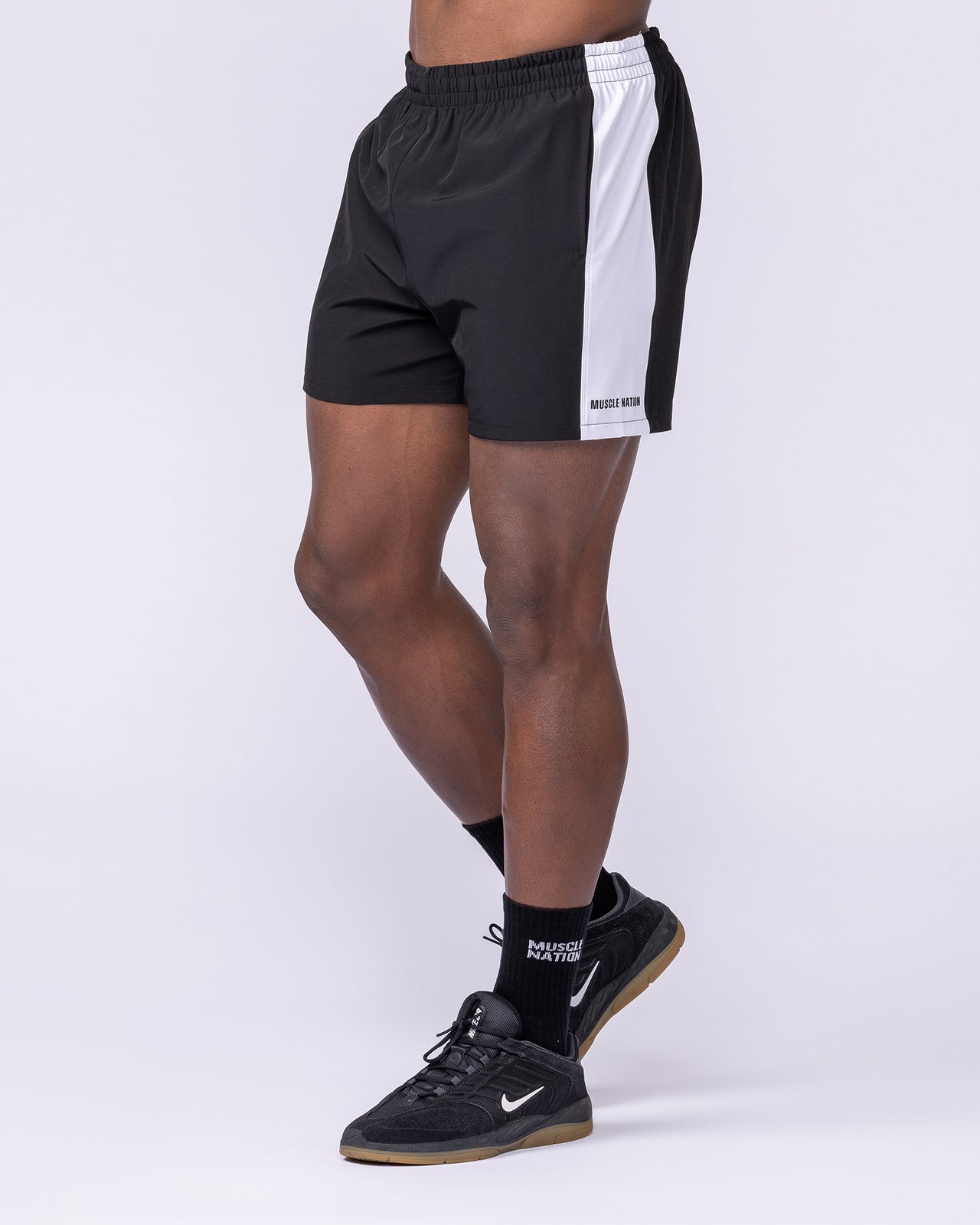 Panelled Function 4" Shorts Black - Muscle Nation men's gym shorts, view 4