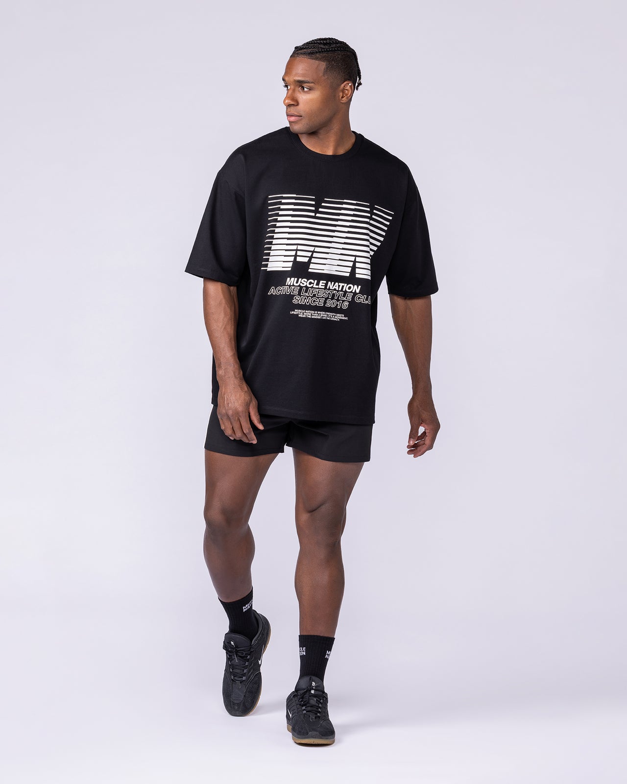 Panelled Function 4" Shorts Black - Muscle Nation men's gym shorts, view 6