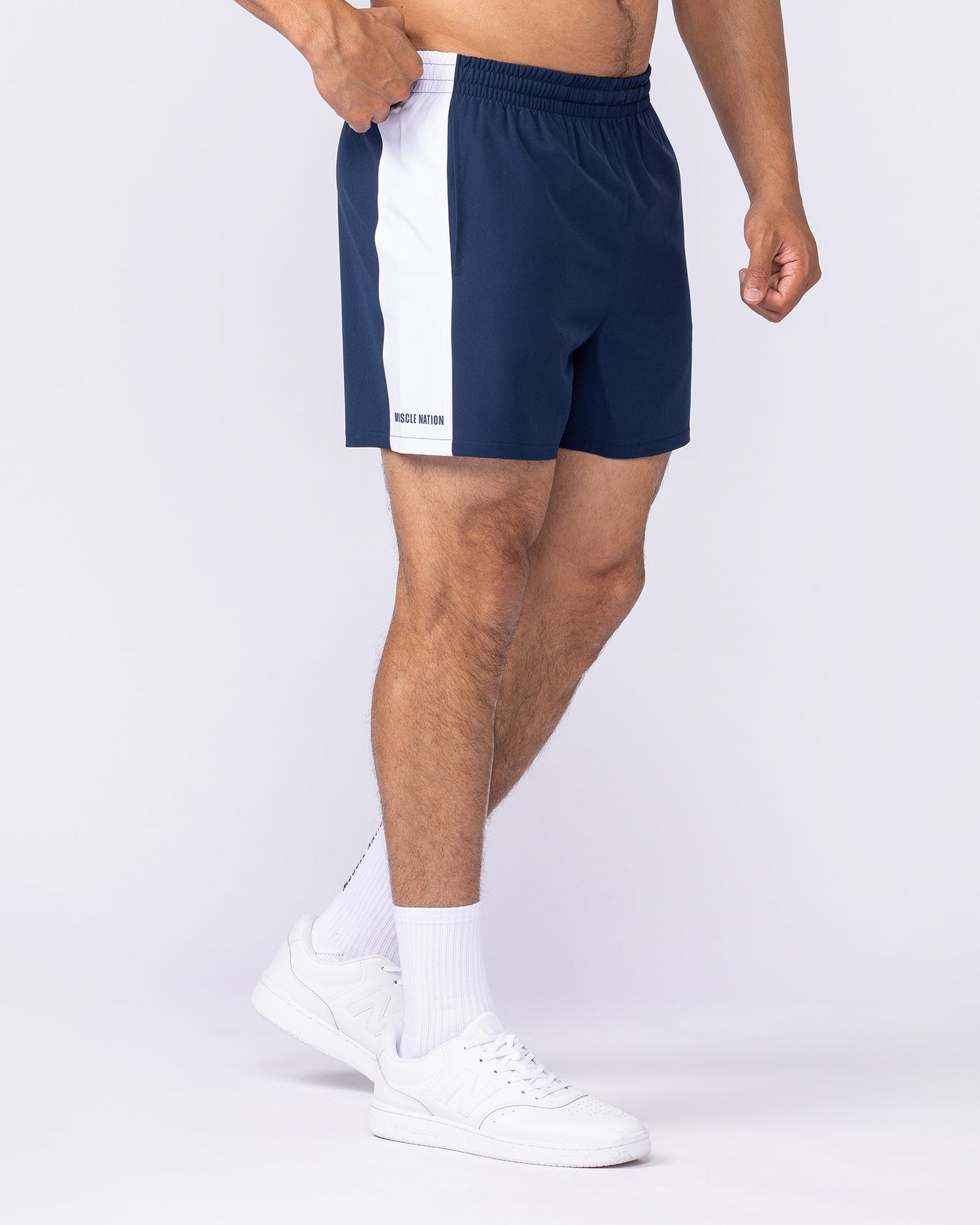 Panelled Function 4" Shorts - Navy-Shorts-S-112565NAVY-S-MNAPPRL47664-1-Muscle Nation