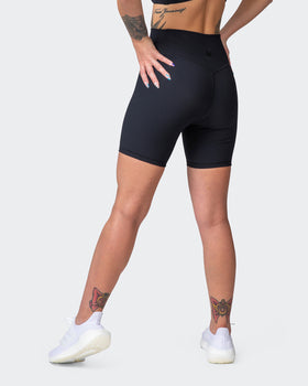 Zero Rise Rib Bike Shorts - Black