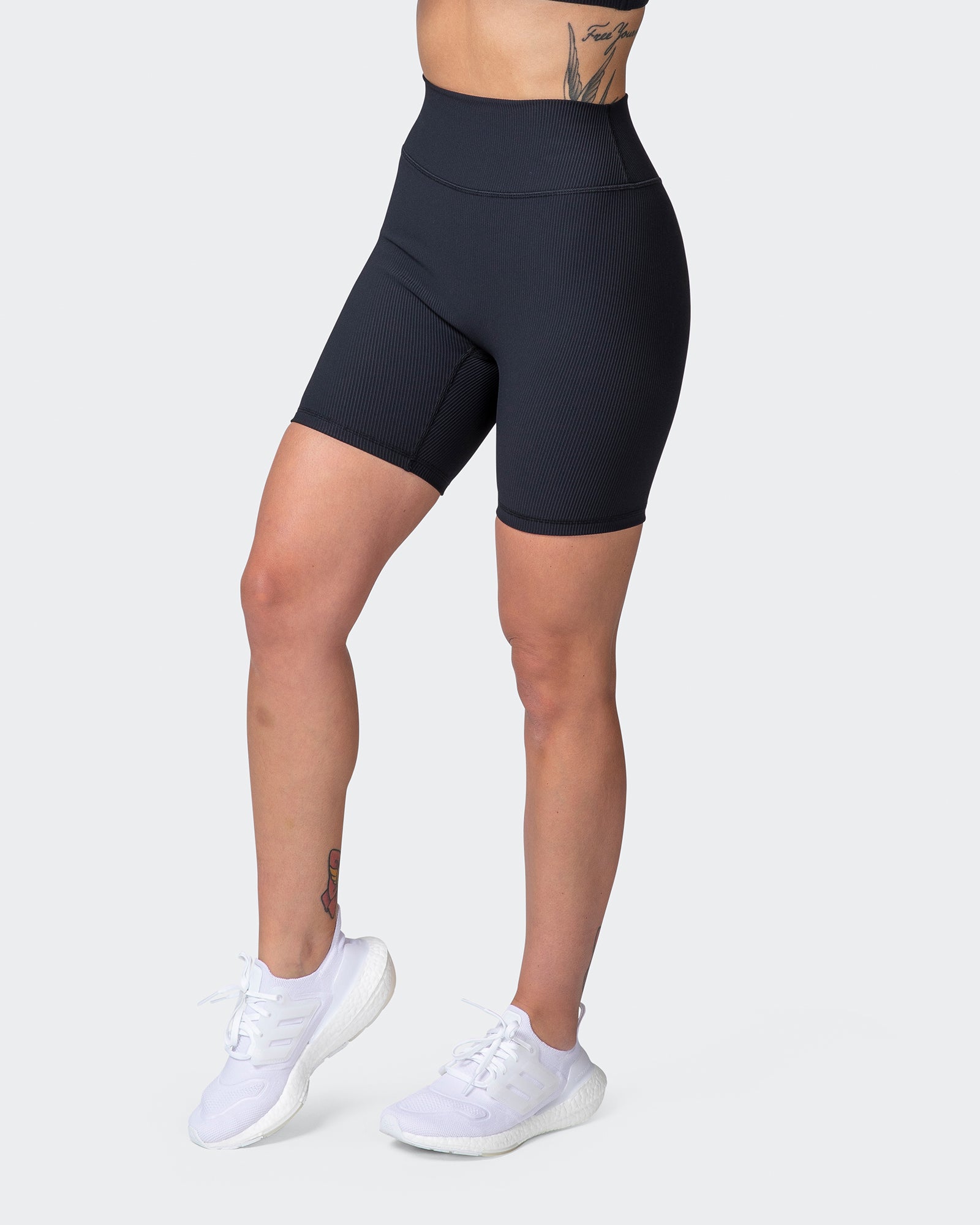 Zero Rise Rib Bike Shorts - Black