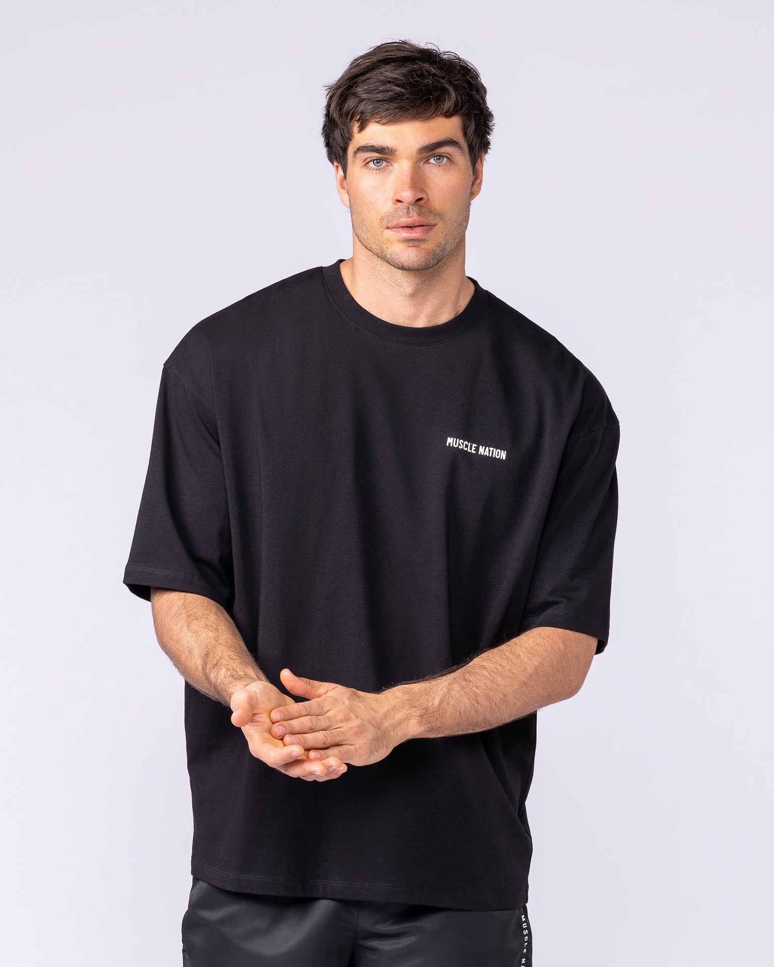 Pegasus Oversized Tee - Black-T-Shirts-XS-1125183BLK-XS-MNAPPRL47671-2-Muscle Nation