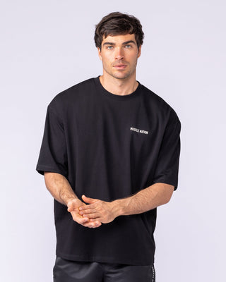 Pegasus Oversized Tee - Black-T-Shirts-XS-1125183BLK-XS-MNAPPRL47671-2-Muscle Nation
