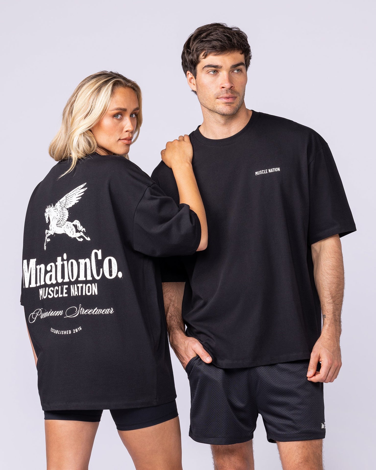 Pegasus Oversized Tee - Black-T-Shirts-XS-1125183BLK-XS-MNAPPRL47671-7-Muscle Nation