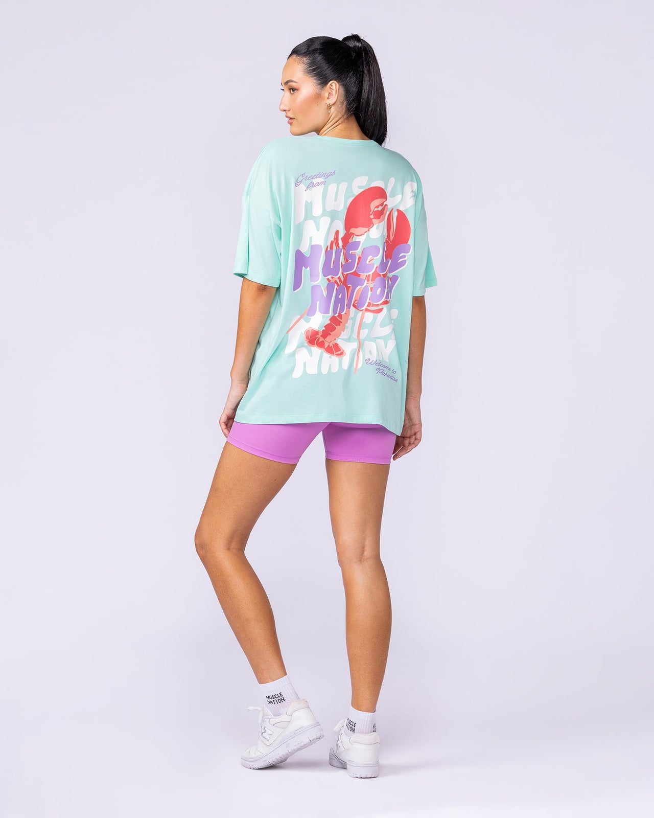 Pinchy Oversized Tee - Spearmint-T-Shirts-XXS-112549SPMNT-XXS-MNAPPRL46389-6-Muscle Nation