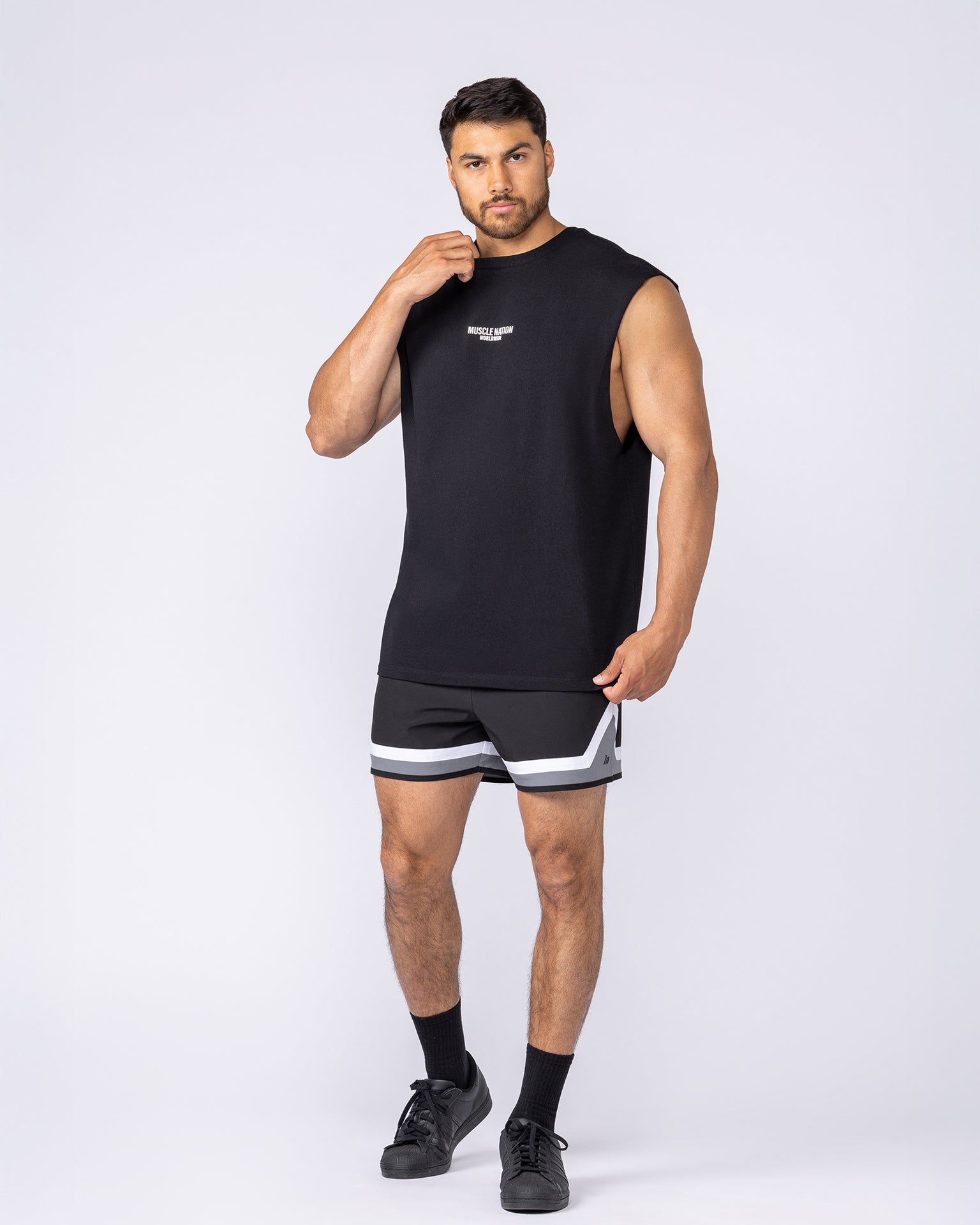 Player 4" Active Shorts - Black / Tornado-Shorts-S-1125160BLKTRNDO-S-MNAPPRL47679-6-Muscle Nation