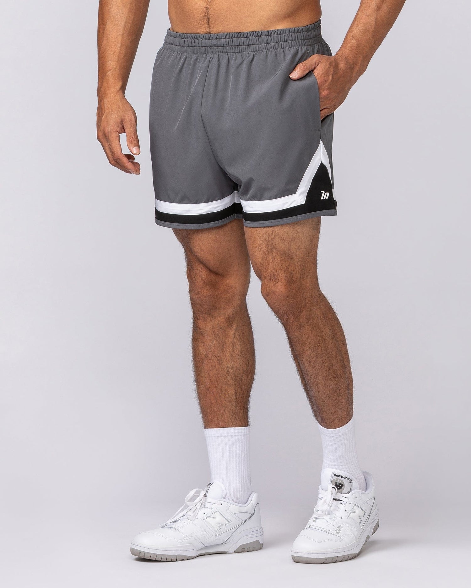 Player 4" Active Shorts Gunmetal - Muscle Nation men's gym shorts