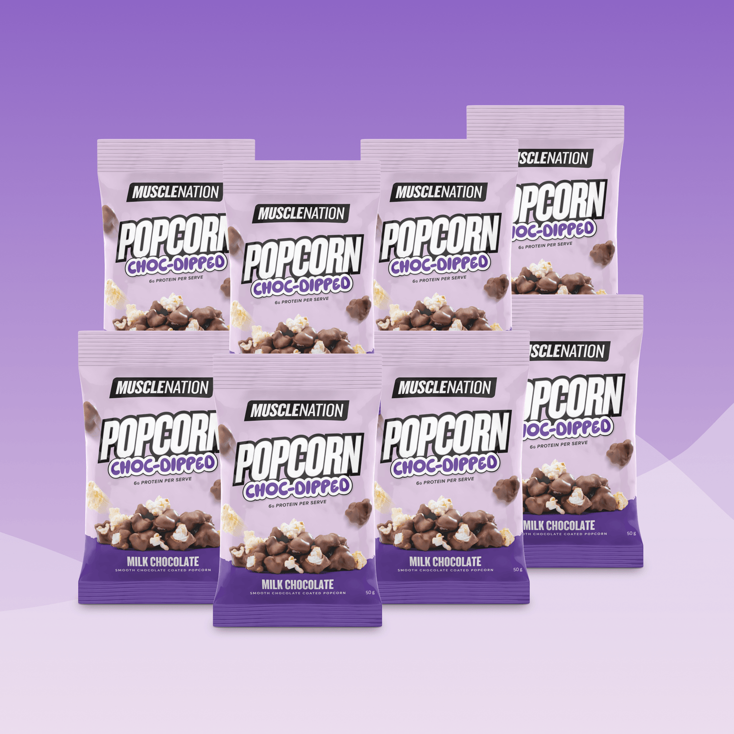 POPCORN CHOC-DIPPED Milk Chocolate - Muscle Nation protein snack