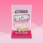 POPCORN CHOC-DIPPED - White Chocolate Raspberry - Box of 8