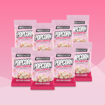 POPCORN CHOC-DIPPED - White Chocolate Raspberry - Box of 8