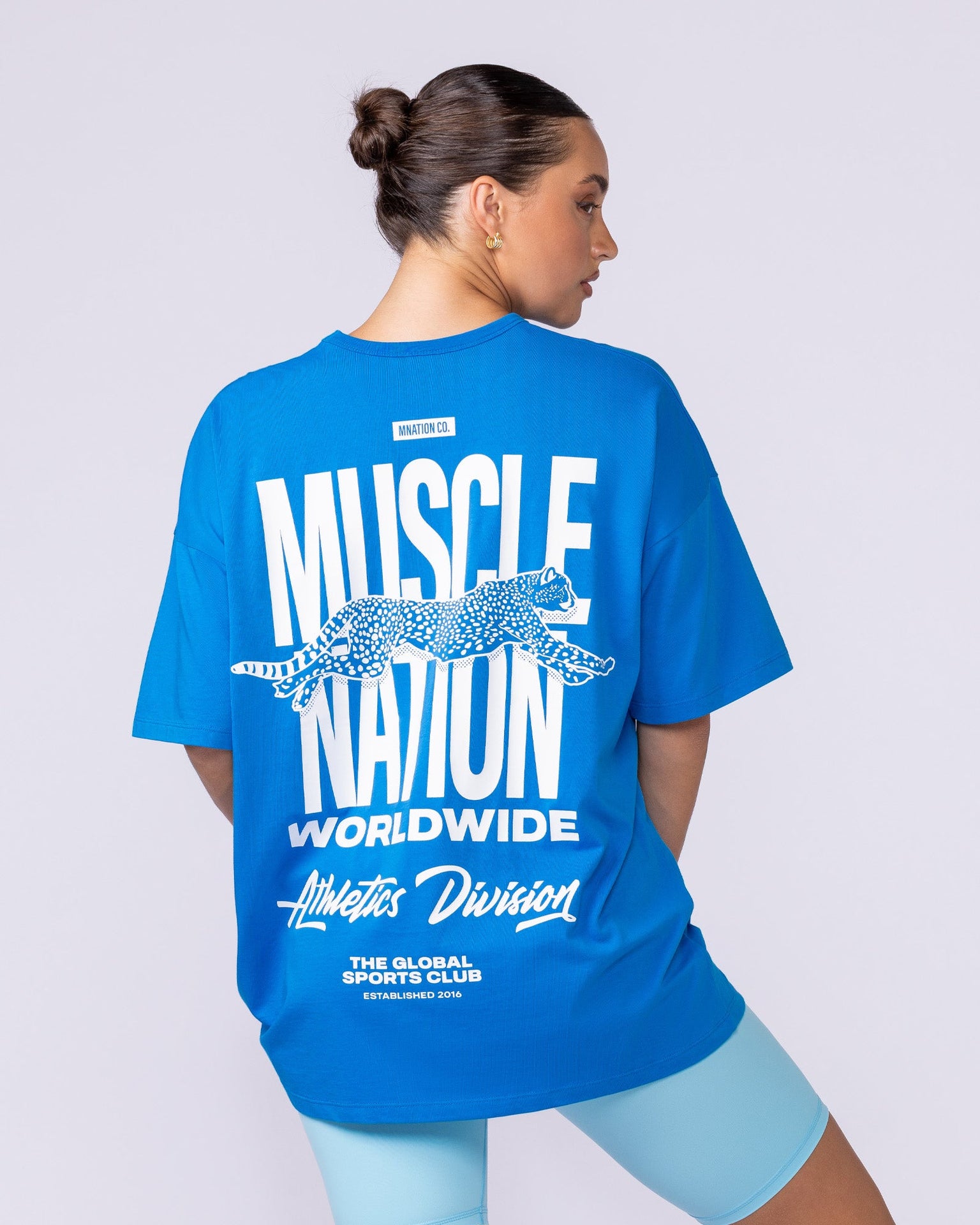 Pounce Oversized Tee - Malibu-T-Shirts-XXS-112515MLBU-XXS-MNAPPRL46407-5-Muscle Nation