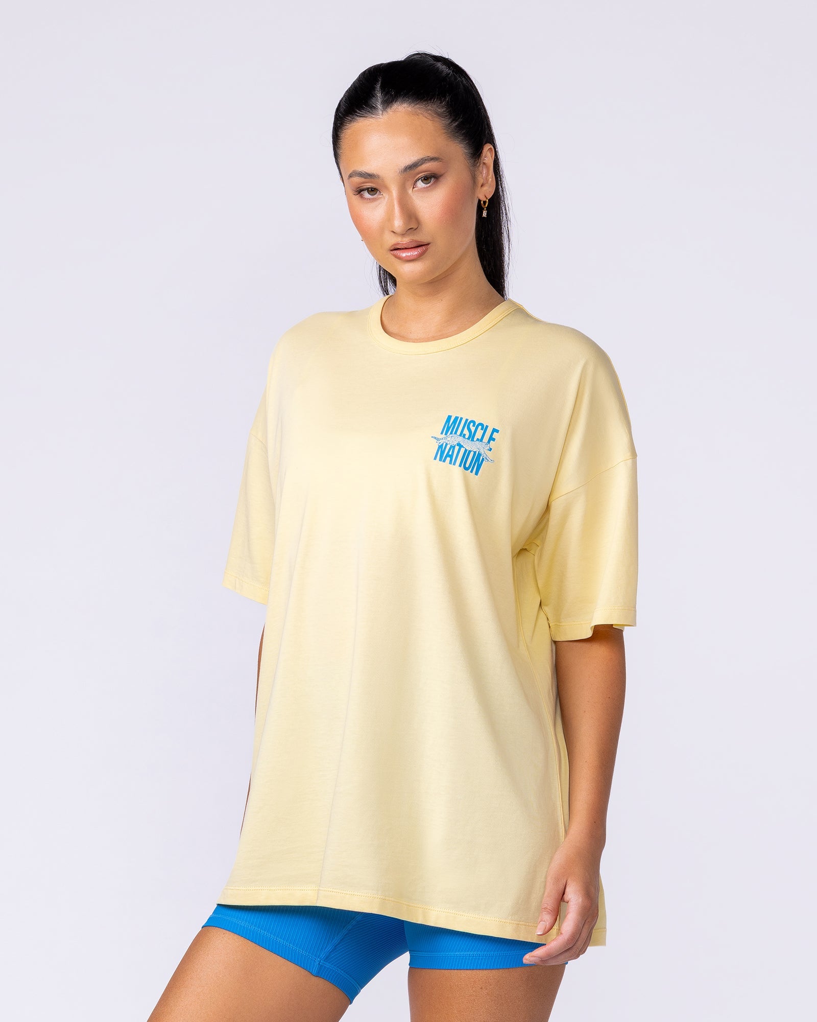 Pounce Oversized Tee - Panna Cotta-T-Shirts-XXS-112515PANCOT-XXS-MNAPPRL46416-3-Muscle Nation