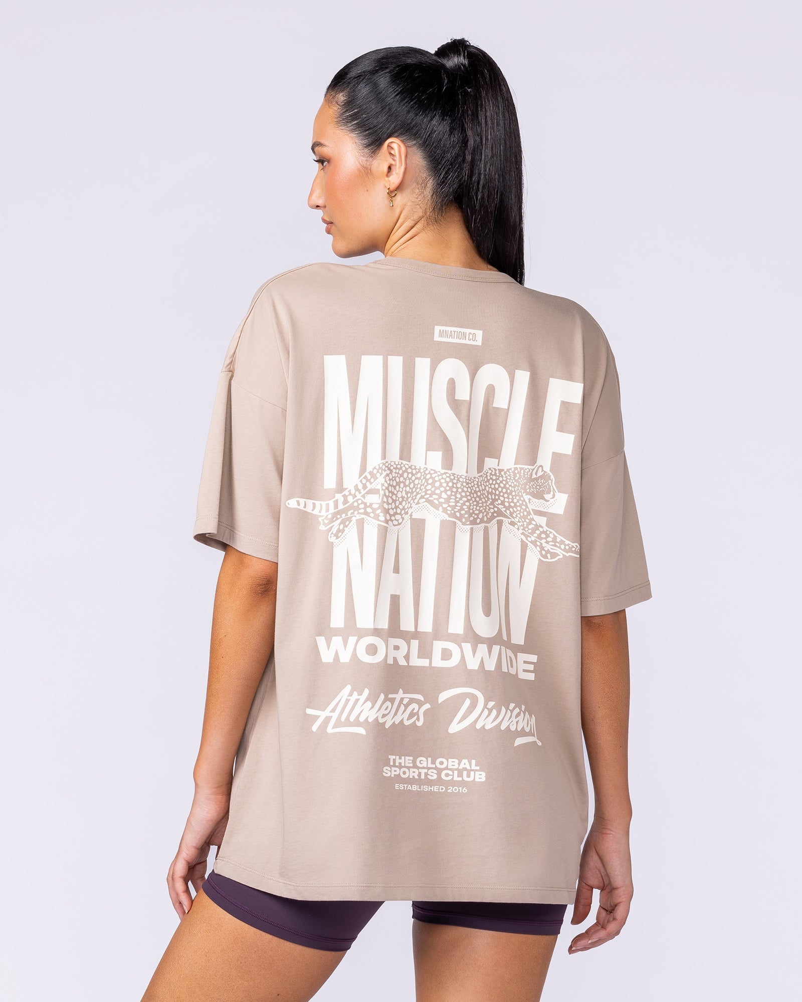 Pounce Oversized Tee - Sandstorm-T-Shirts-XXS-112515SDSTM-XXS-MNAPPRL46425-3-Muscle Nation