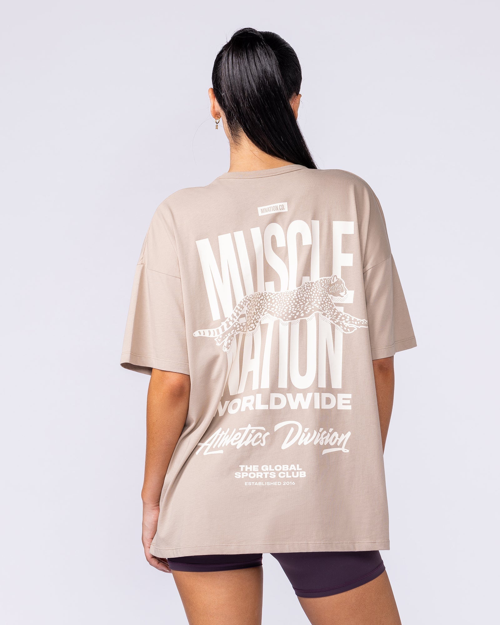 Pounce Oversized Tee - Sandstorm-T-Shirts-XXS-112515SDSTM-XXS-MNAPPRL46425-5-Muscle Nation