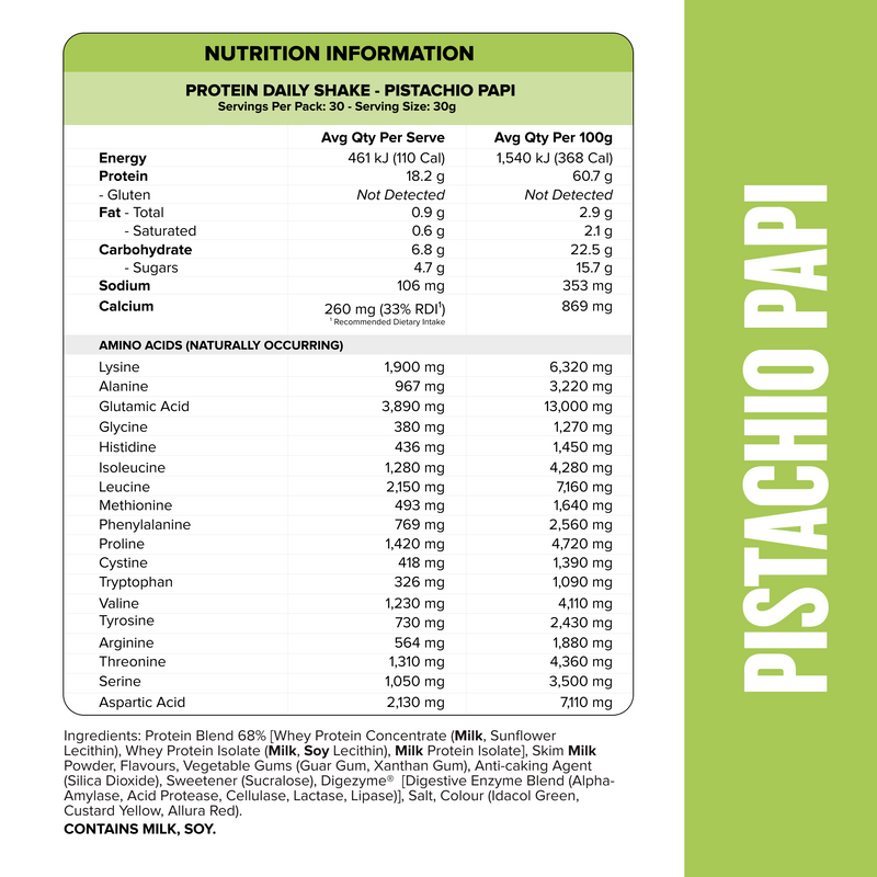 DAILY SHAKE - Pistachio Papi - 900g-Protein Powders-MNSUPPS0424-9359054002067-2-Muscle Nation