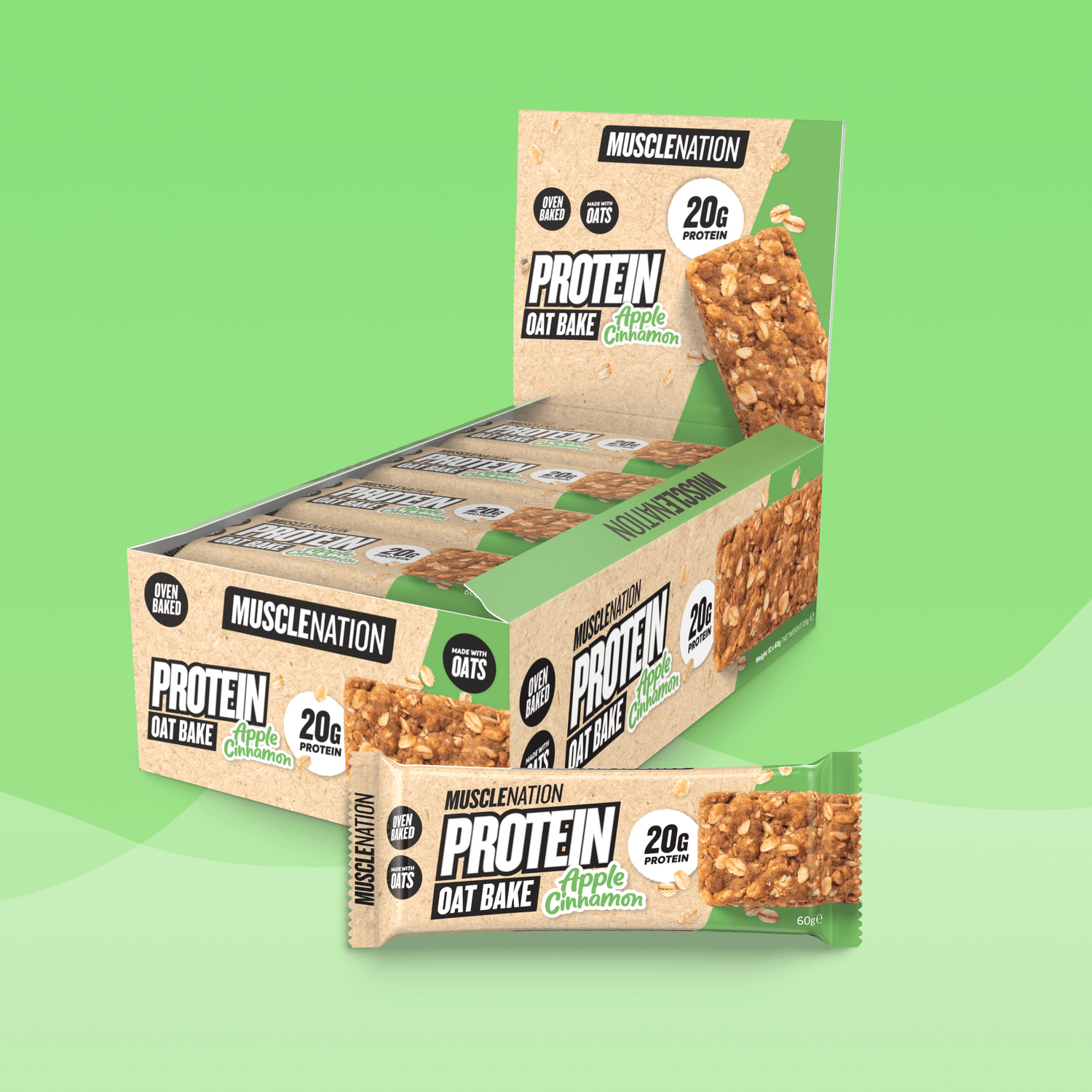 PROTEIN Oat Bake Apple Cinnamon - Muscle Nation protein bar