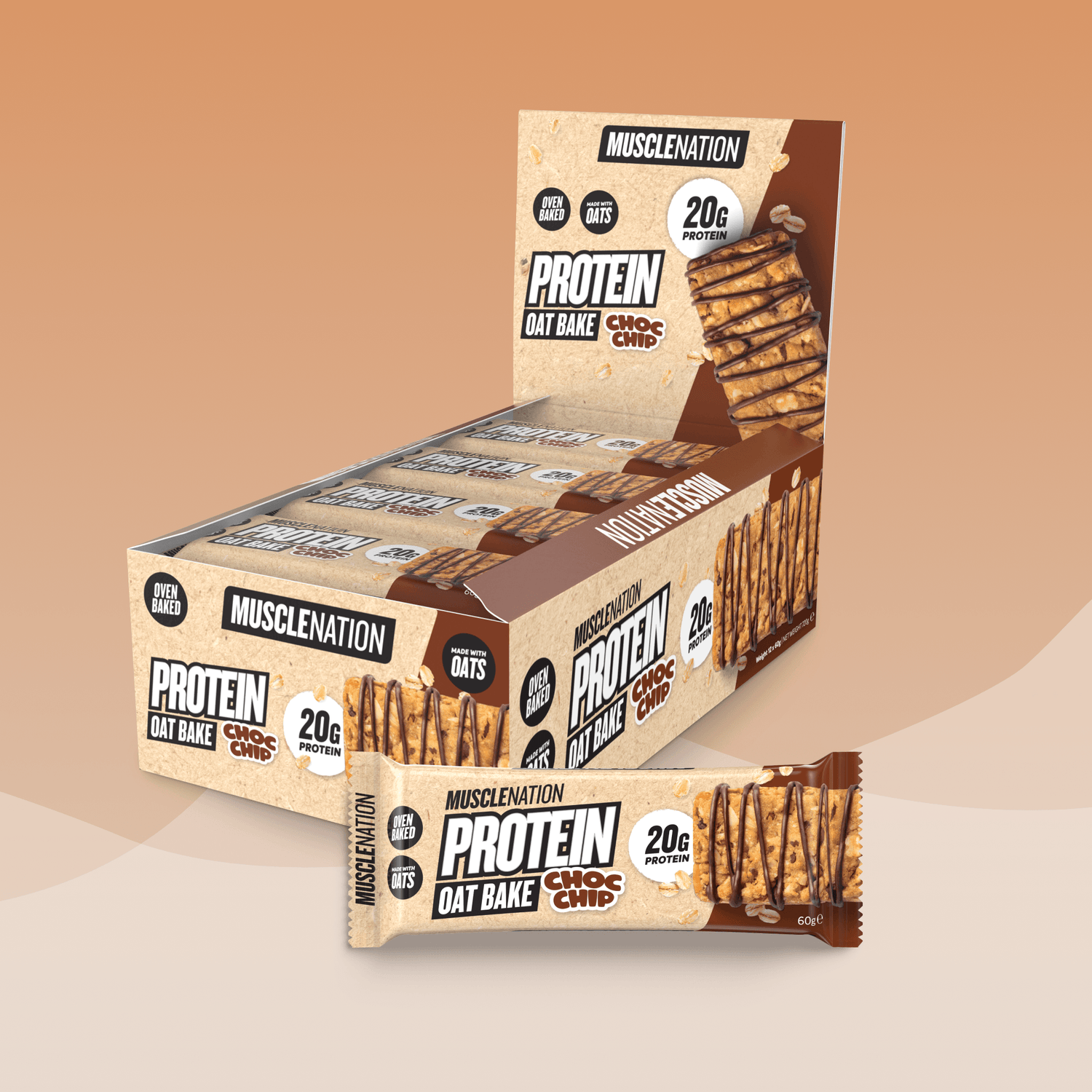PROTEIN Oat Bake Choc Chip - Muscle Nation protein bar